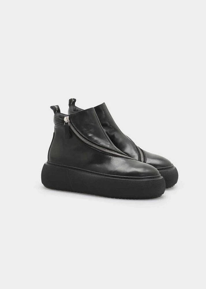 Nude of Scandanavia Sneaker Hedda 001 Black Sneaker In Capricorno Leather