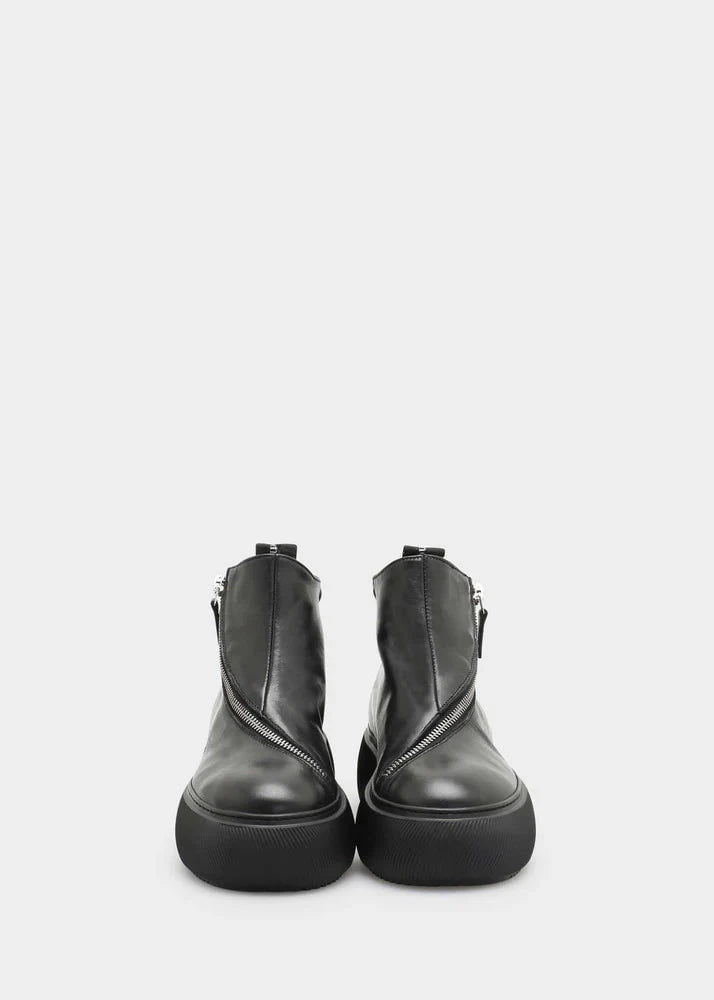Nude of Scandanavia Sneaker Hedda 001 Black Sneaker In Capricorno Leather