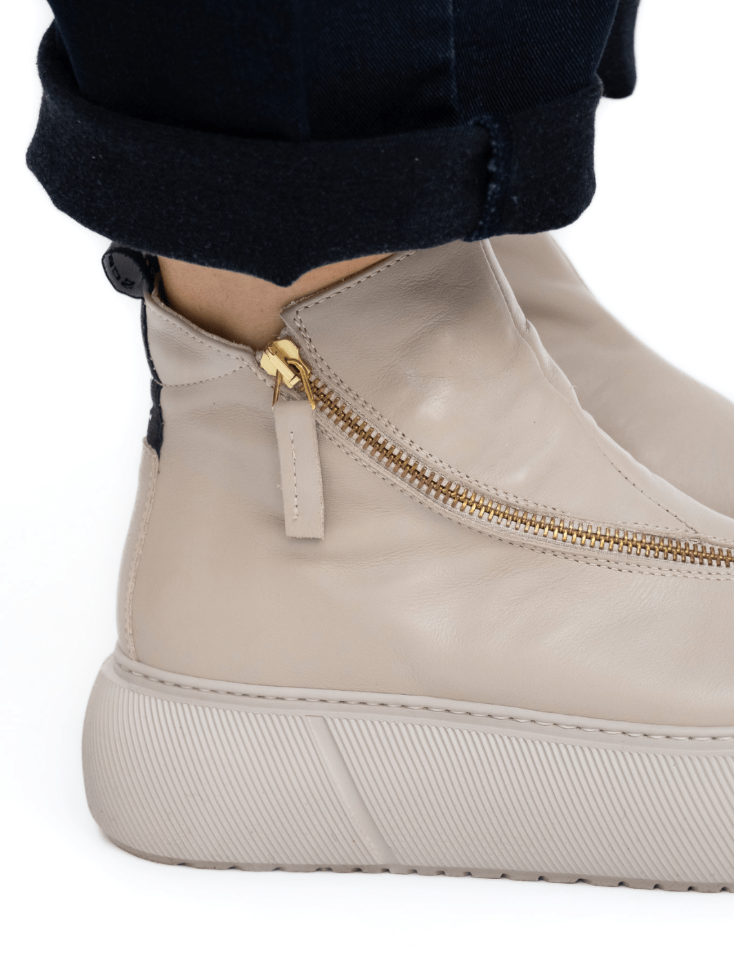 Nude of Scandanavia Sneaker Hedda 001 Latte Macchiato Sneaker In Capricorno Leather