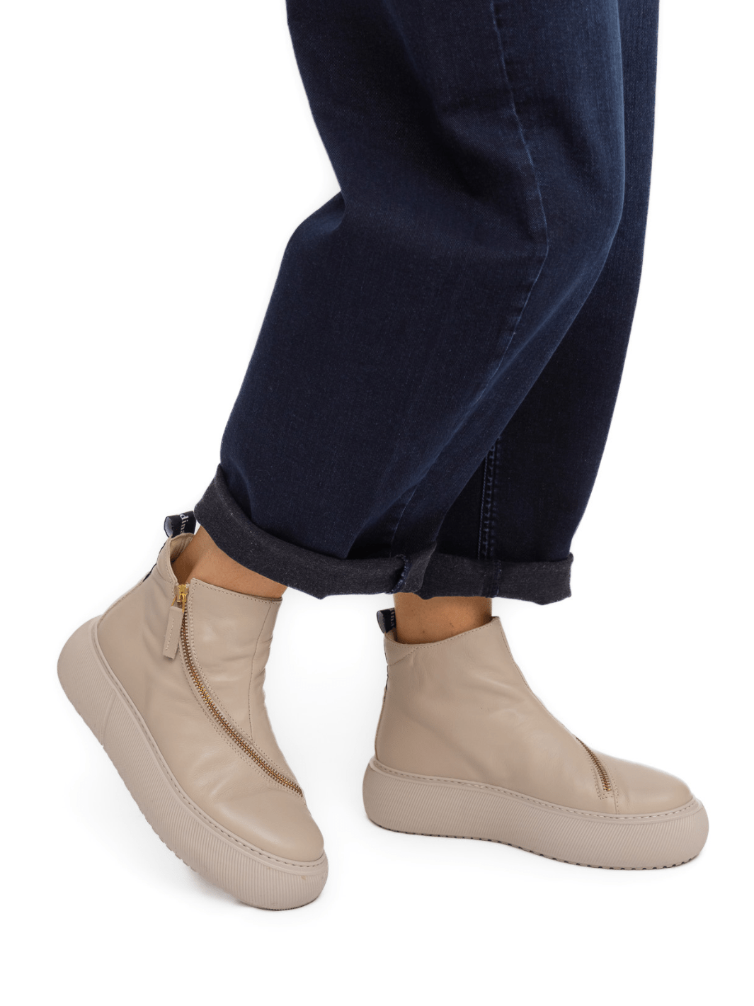 Nude of Scandanavia Sneaker Hedda 001 Latte Macchiato Sneaker In Capricorno Leather