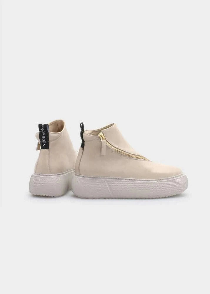 Nude of Scandanavia Sneaker Hedda 001 Latte Macchiato Sneaker In Capricorno Leather