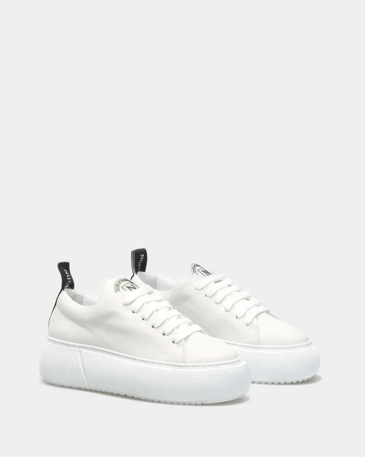Nude of Scandanavia Sneaker Hedda 015 White Freddo Sneaker In Capricorno Leather