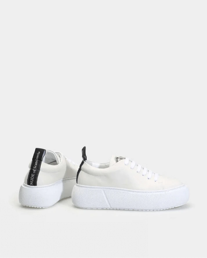 Nude of Scandanavia Sneaker Hedda 015 White Freddo Sneaker In Capricorno Leather
