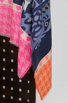 Ombré London Scarf One Size Classic French Navy with Orange & Pink Trim