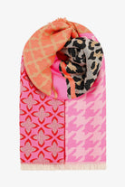 Ombré London Scarf One Size Wild & Free Pink, Orange & Leopard