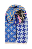 Ombré London Scarf One Size Wilde & Free Blue Tartan with Pink