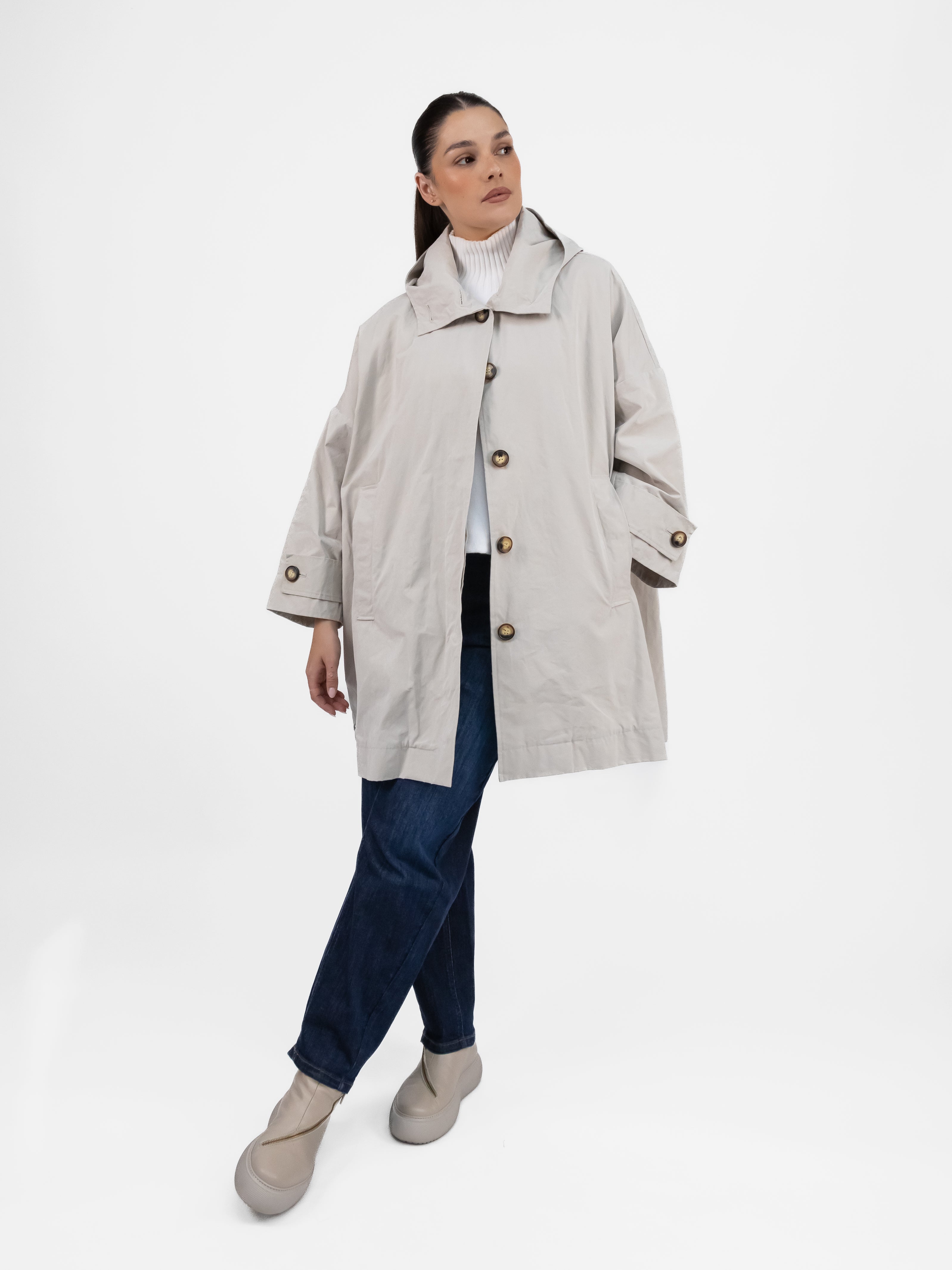 Prêt pour Partir Parkas Eva Cor Parka in Chalk