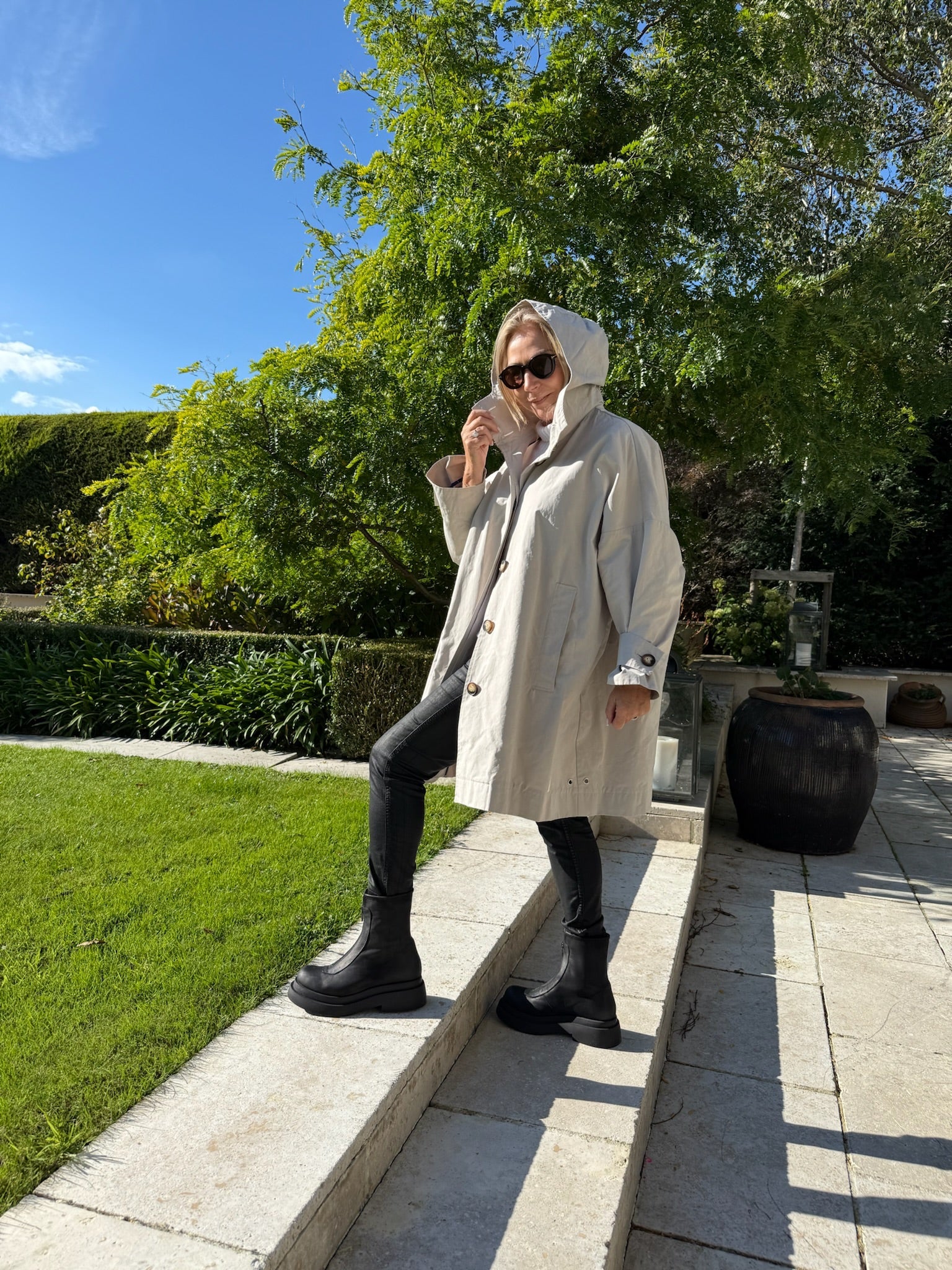 Prêt pour Partir Parkas Paola Cow Parka in Chalk