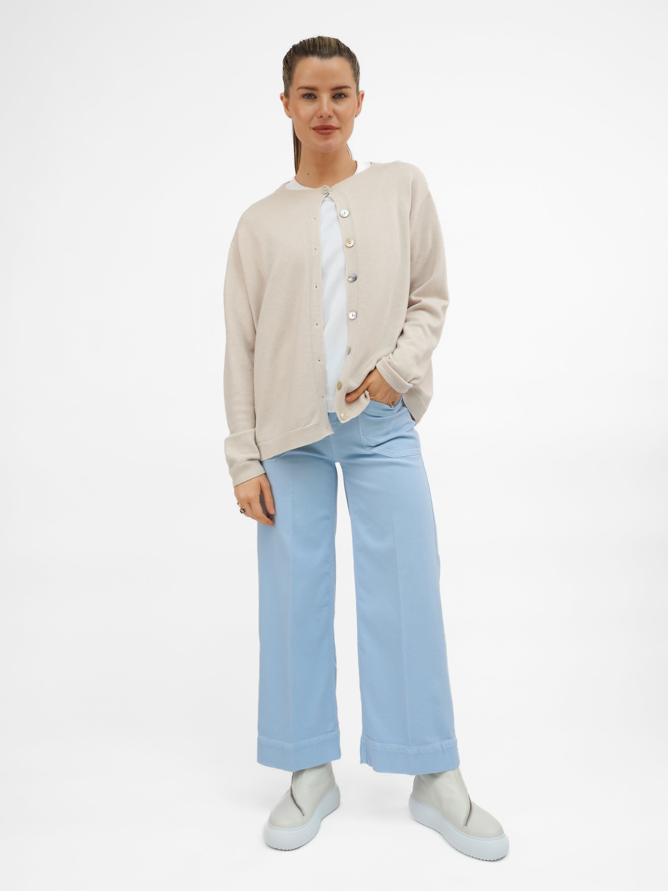 Raffaello Rossi Jeans Miru 6/8 Coloured Soft Denim in Light Blue