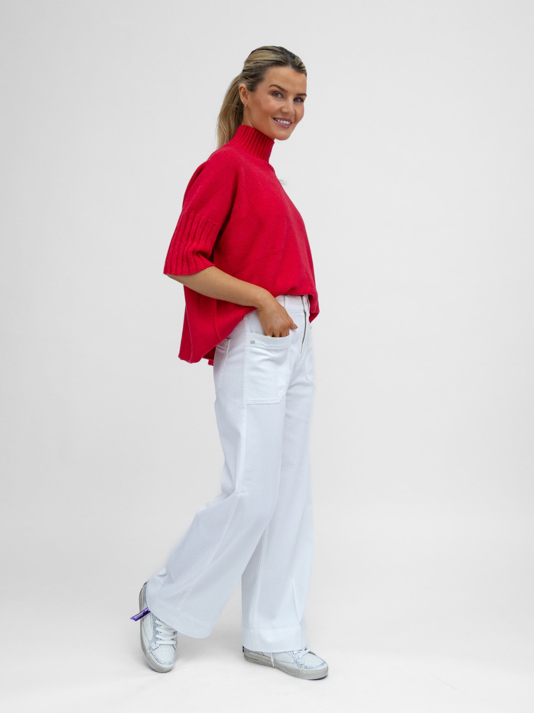 Raffaello Rossi Trousers Miru Wide Leg Jeans In White Denim From Raffaello Rossi