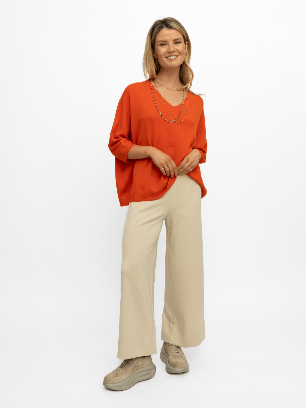 Raffaello Rossi Trousers Palina 6/8 Sport Cosy Jersey Pants in Almond Milk