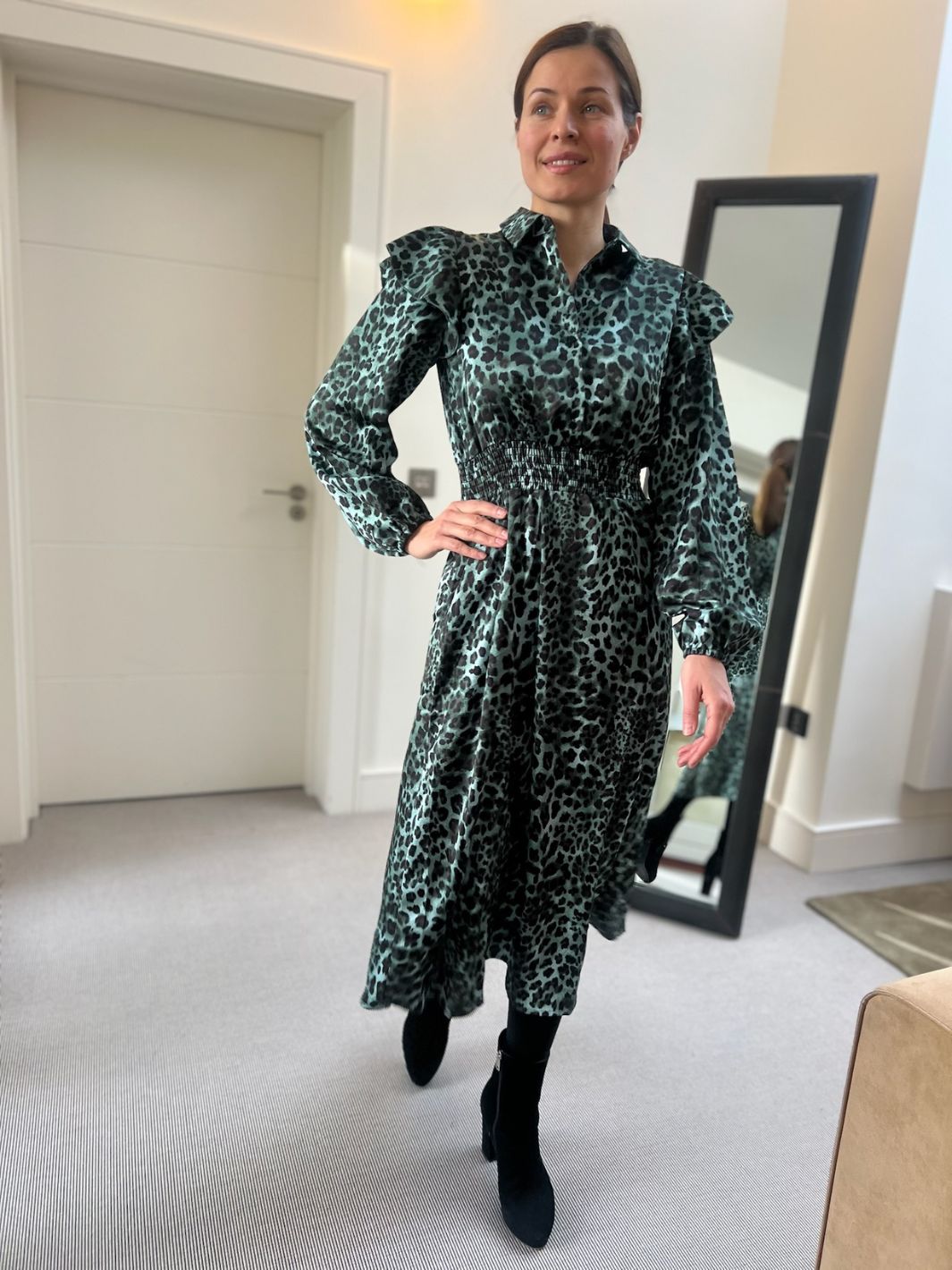 Sisters Point Dress Leopard Print Long Length Dress