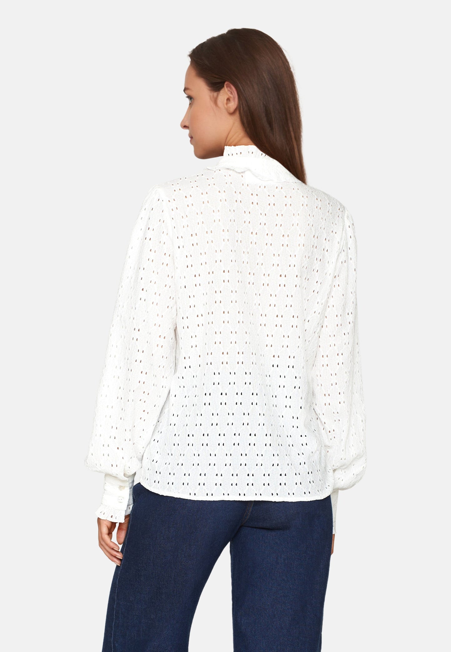 Sisters Point Shirt Sisters Point Eina Edwardian Style Button Top in Pearl White