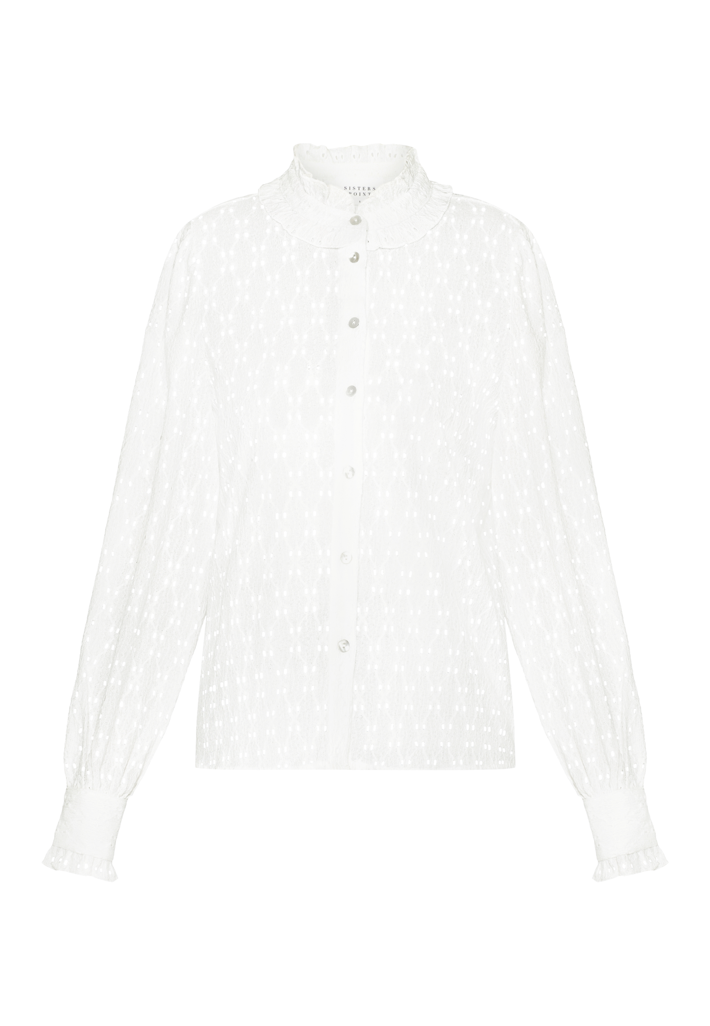 Sisters Point Shirt Sisters Point Eina Edwardian Style Button Top in Pearl White
