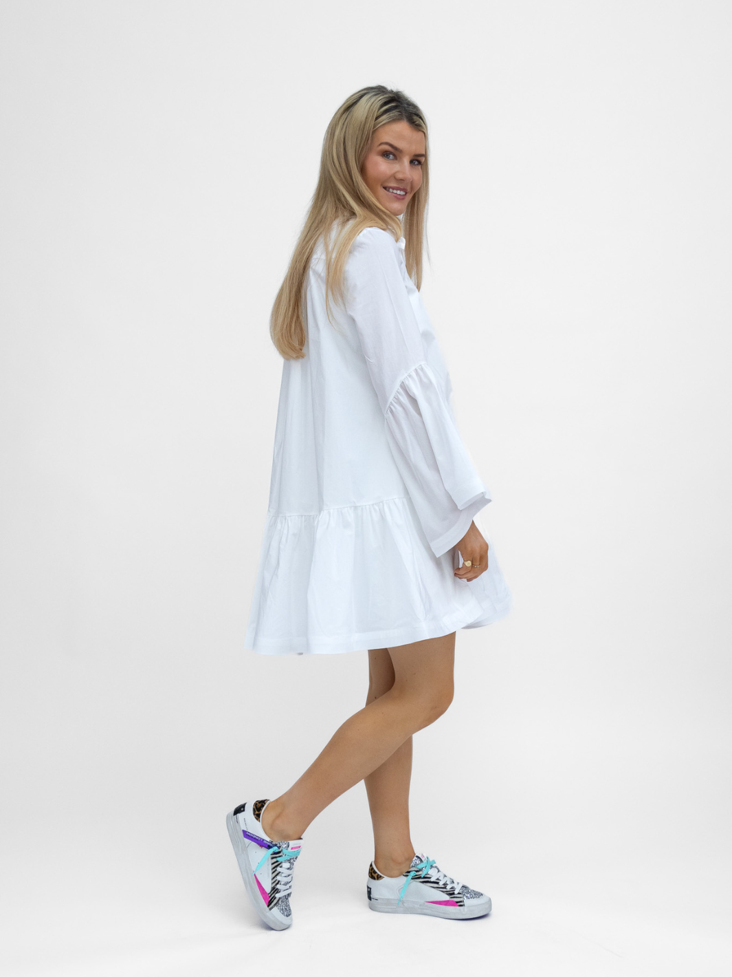 The Italian Collection Dress Chloe Cotton Short Dress In White From The Italian Collection