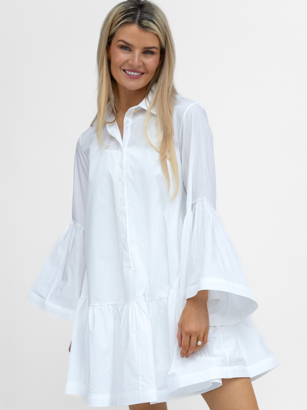 The Italian Collection Dress Chloe Cotton Short Dress In White From The Italian Collection