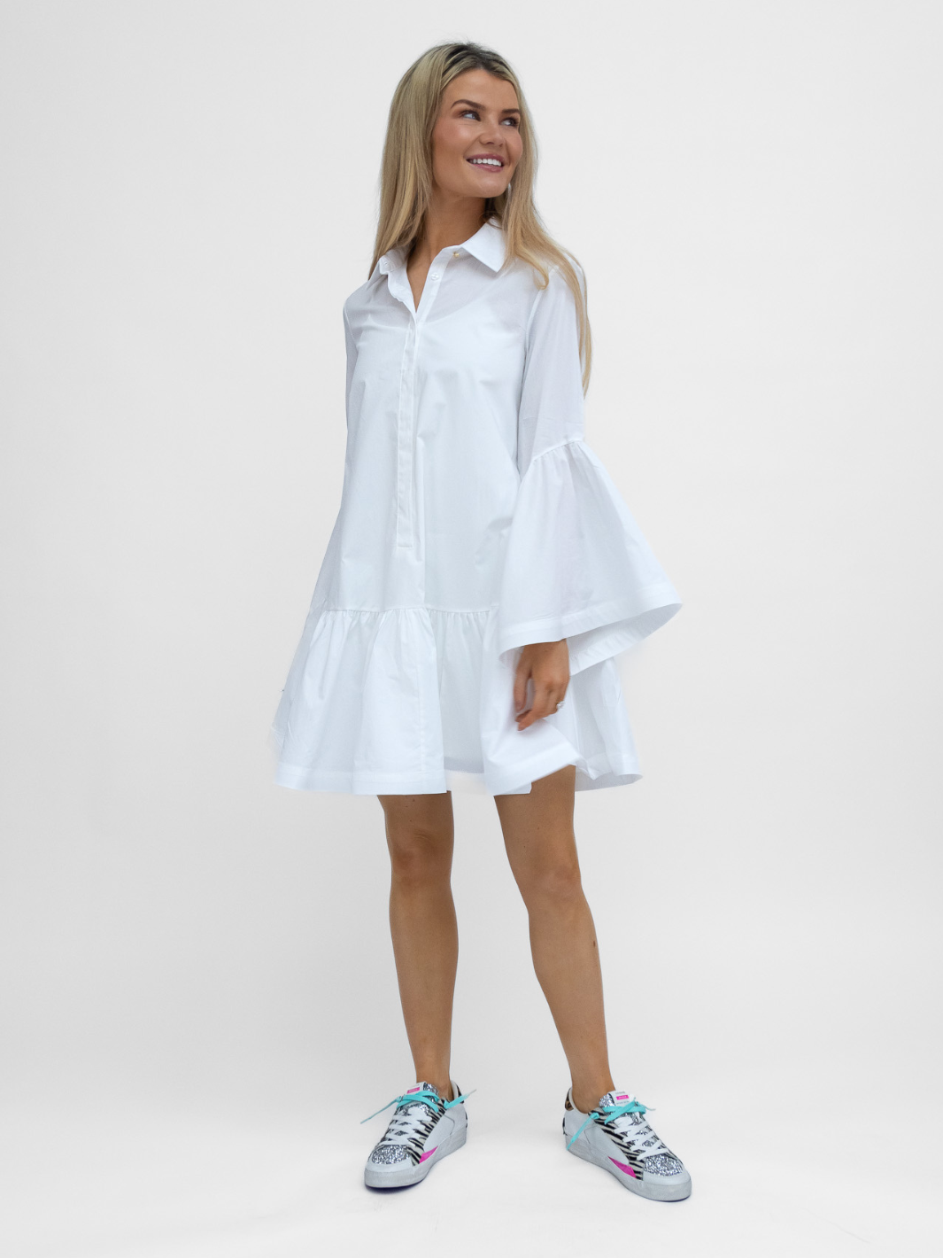 The Italian Collection Dress Chloe Cotton Short Dress In White From The Italian Collection