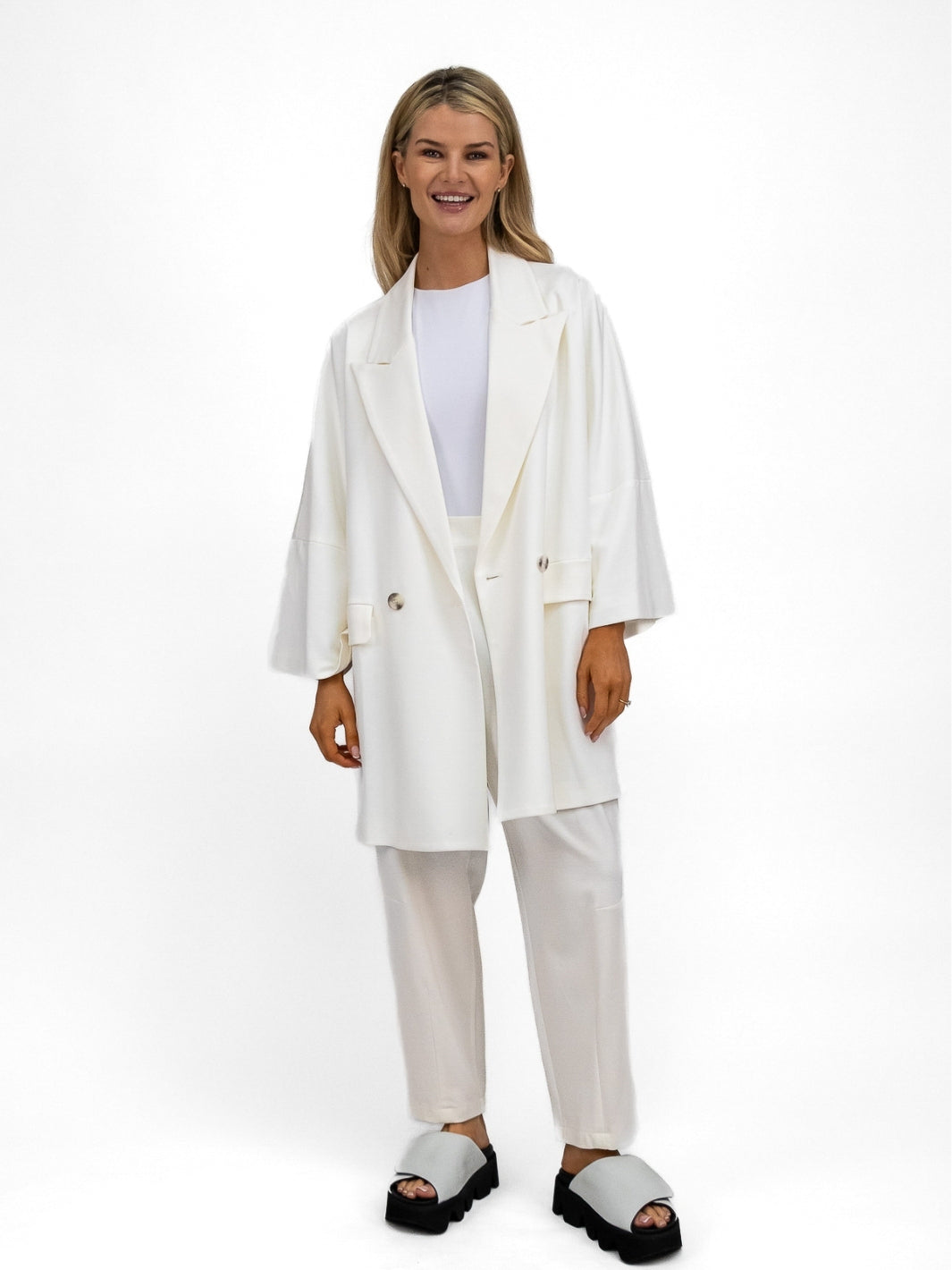 The Italian Collection Jacket Long Kimono Jacket In Latte From The Italian Collection