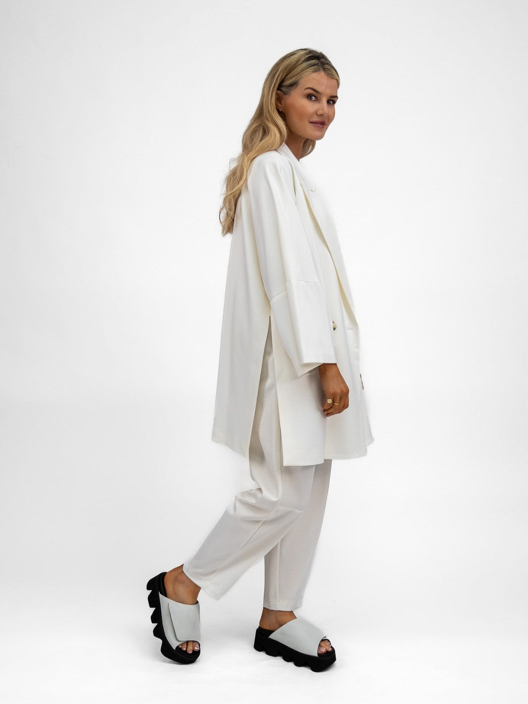 The Italian Collection Jacket Long Kimono Jacket In Latte From The Italian Collection