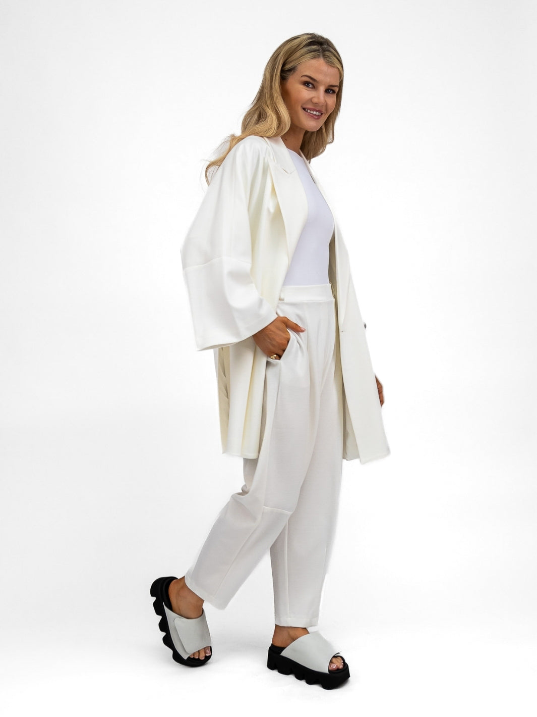 The Italian Collection Jacket Long Kimono Jacket In Latte From The Italian Collection