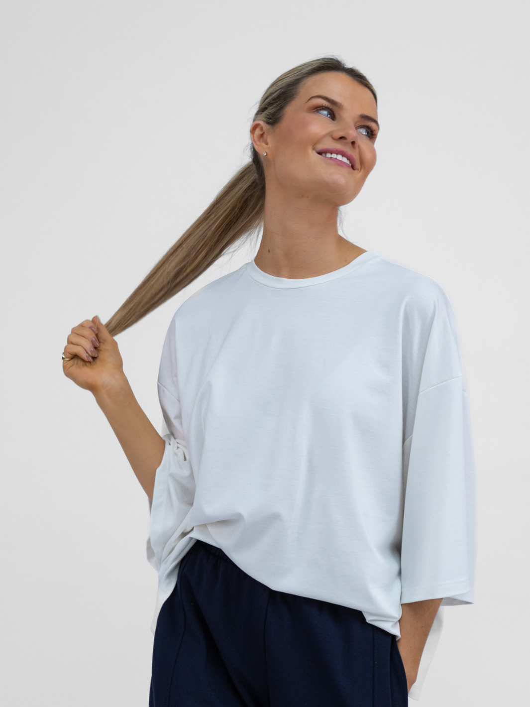 The Italian Collection Top Alva Travel T-Shirt In Soft White From The Travel Collection