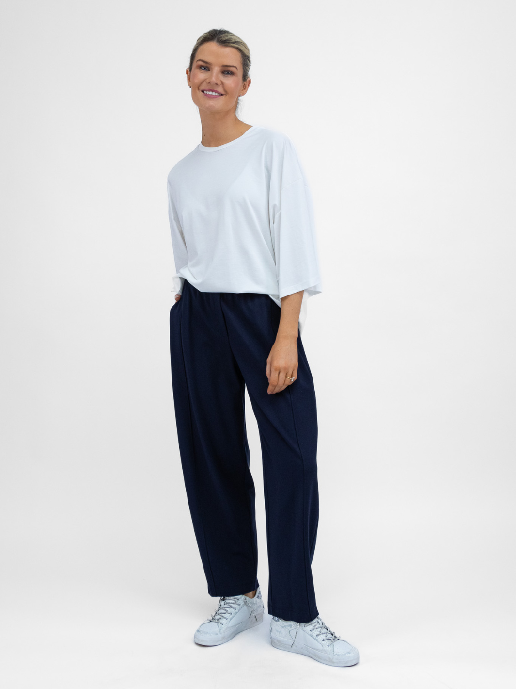 The Italian Collection Trousers Tokyo Travel Trousers In Navy From The Italian Collection