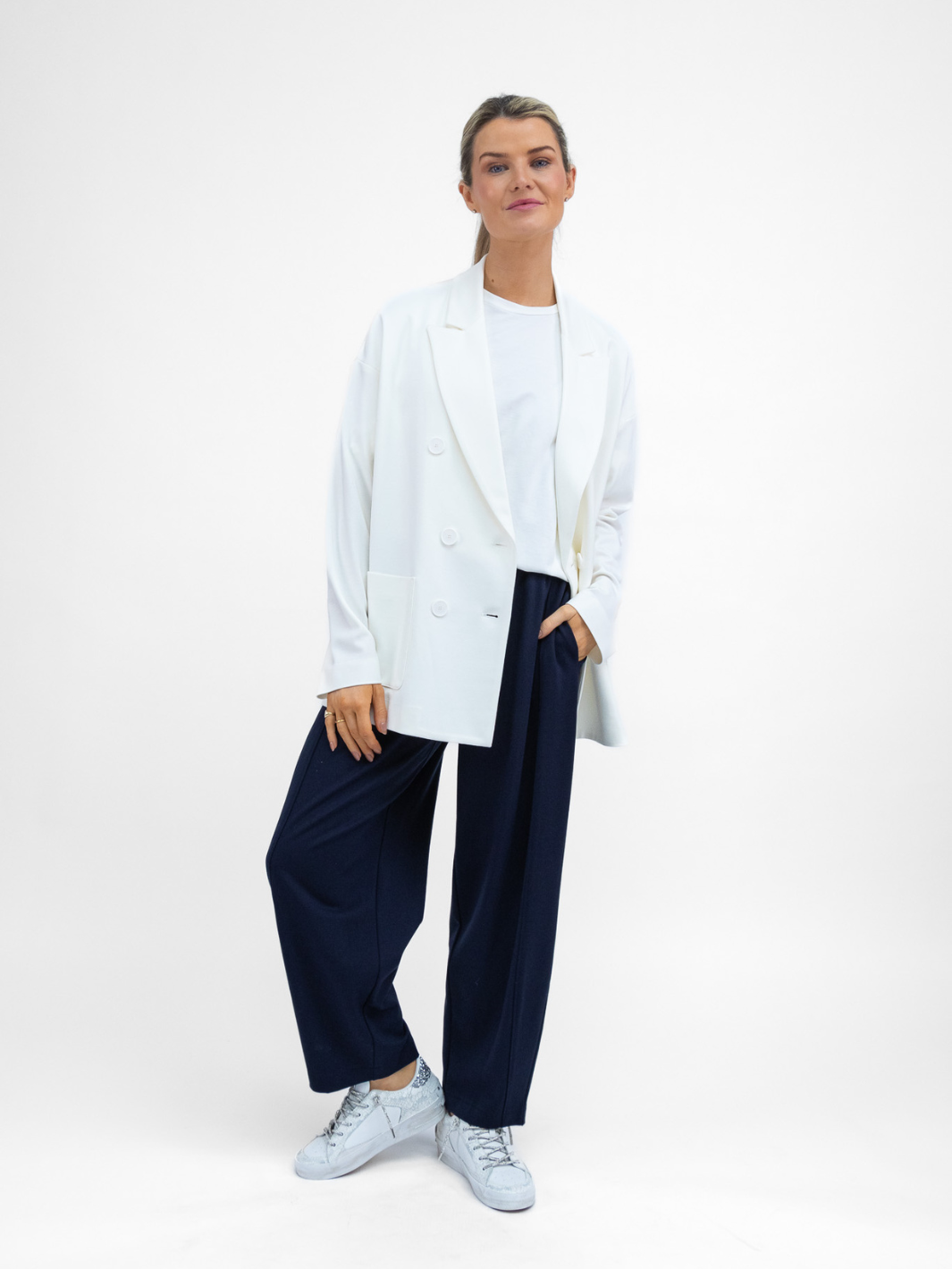 The Italian Collection Trousers Tokyo Travel Trousers In Navy From The Italian Collection