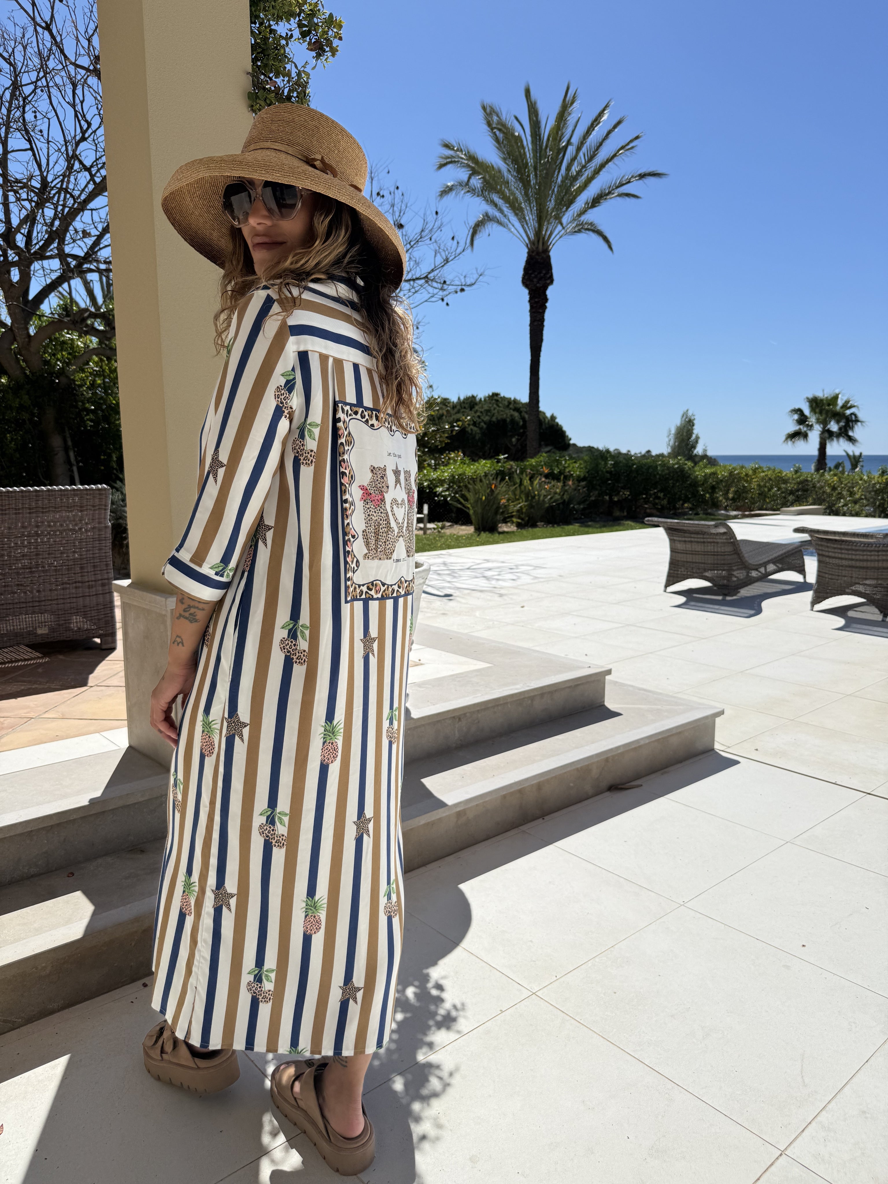 Vilagallo Dress Cherry Stripe Dress