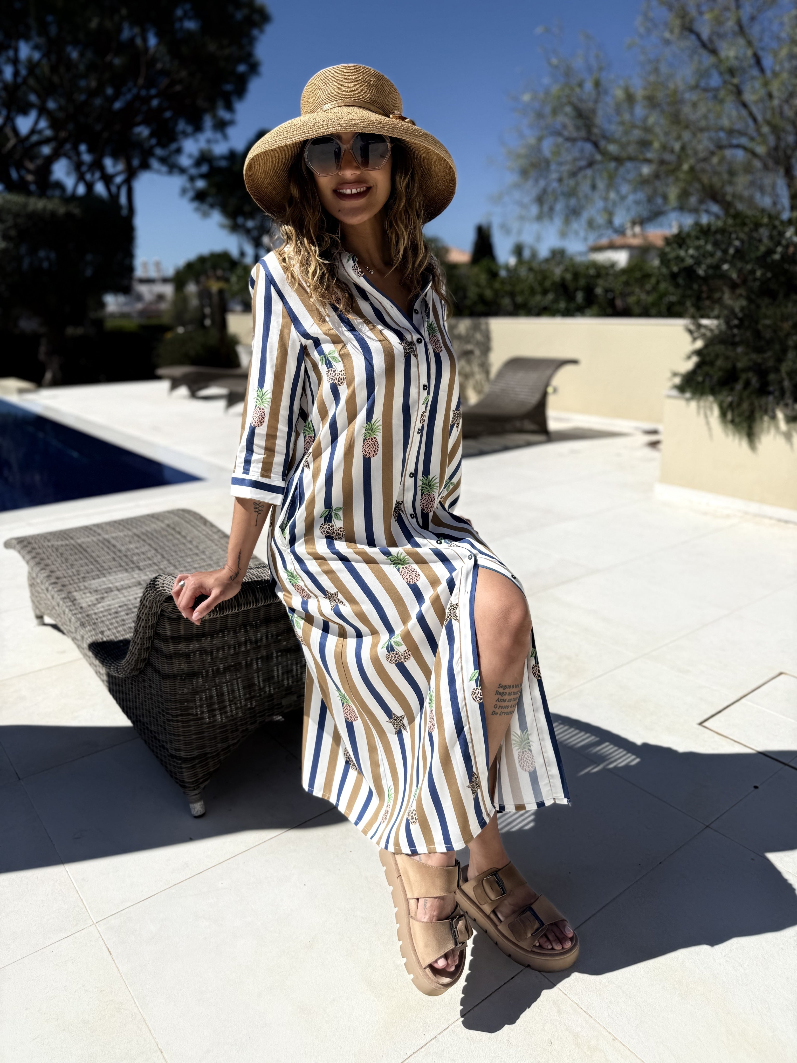 Vilagallo Dress Cherry Stripe Dress