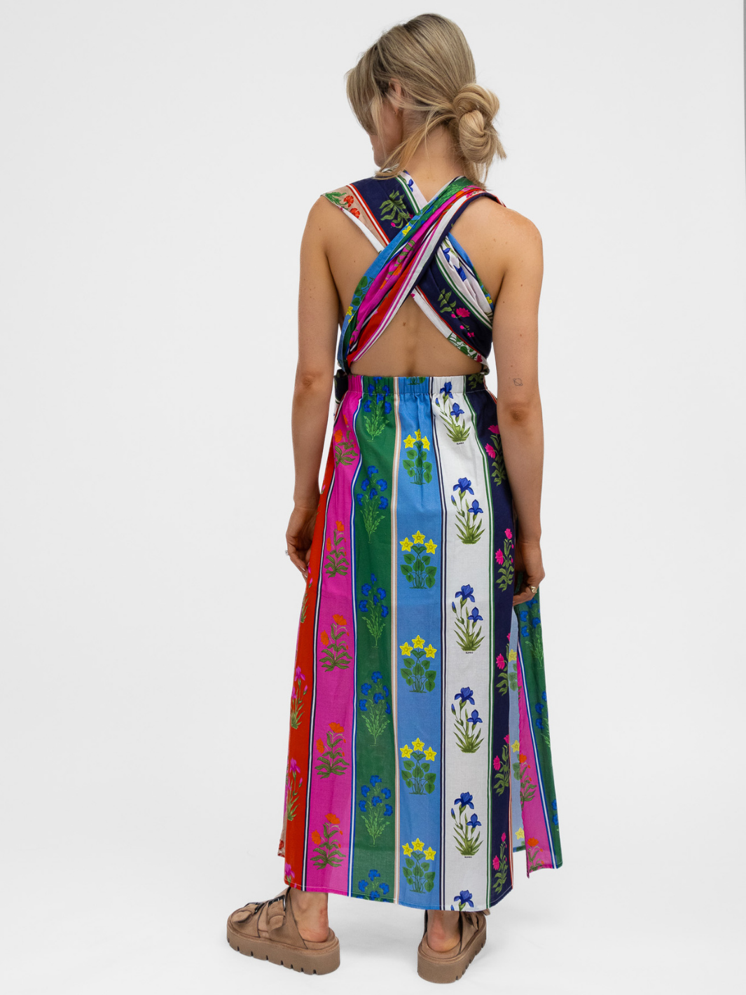 Vilagallo Dress Cruzado Cotton Dress In Flores Print From Vilagallo