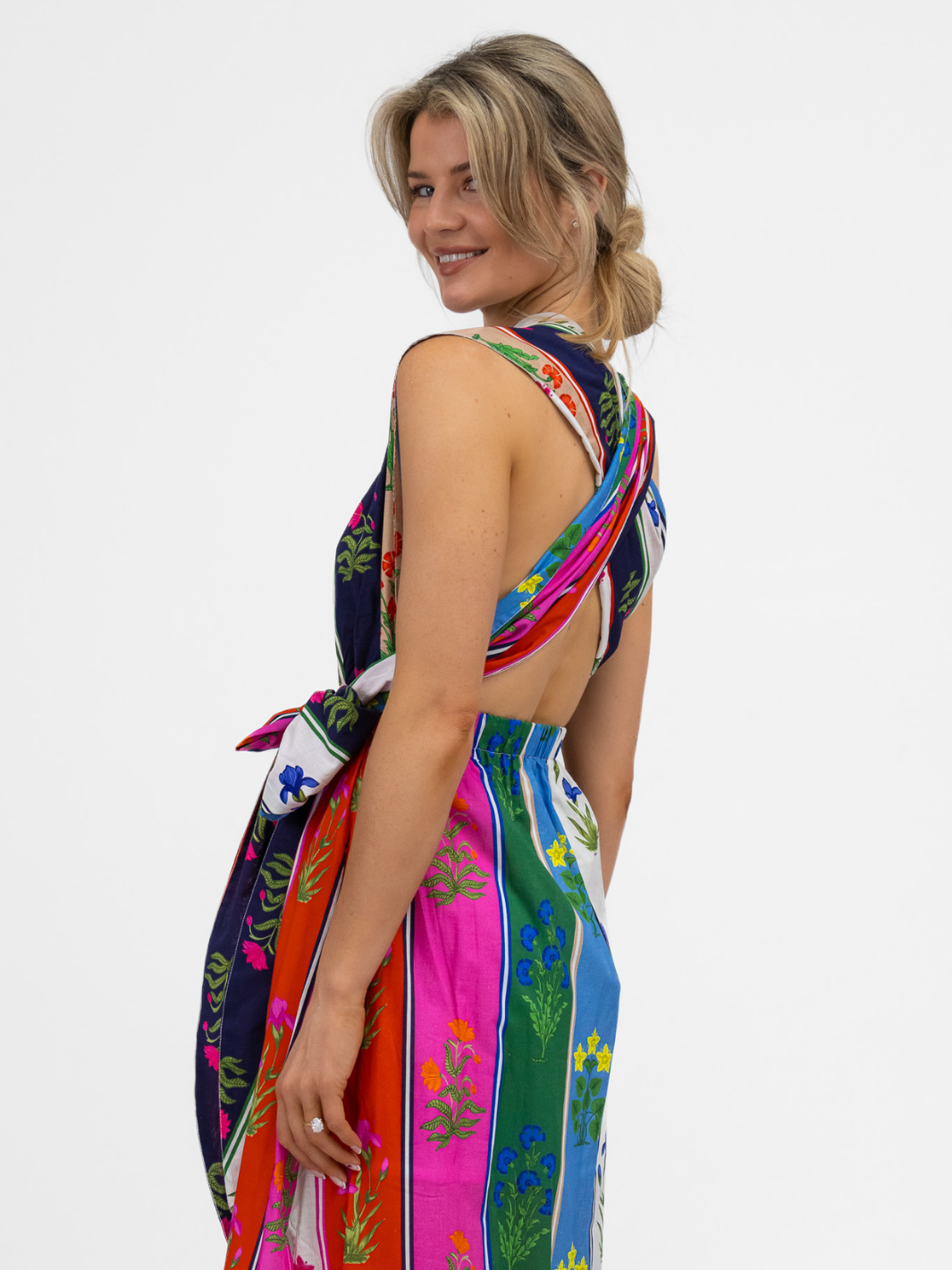 Vilagallo Dress Cruzado Cotton Dress In Flores Print From Vilagallo