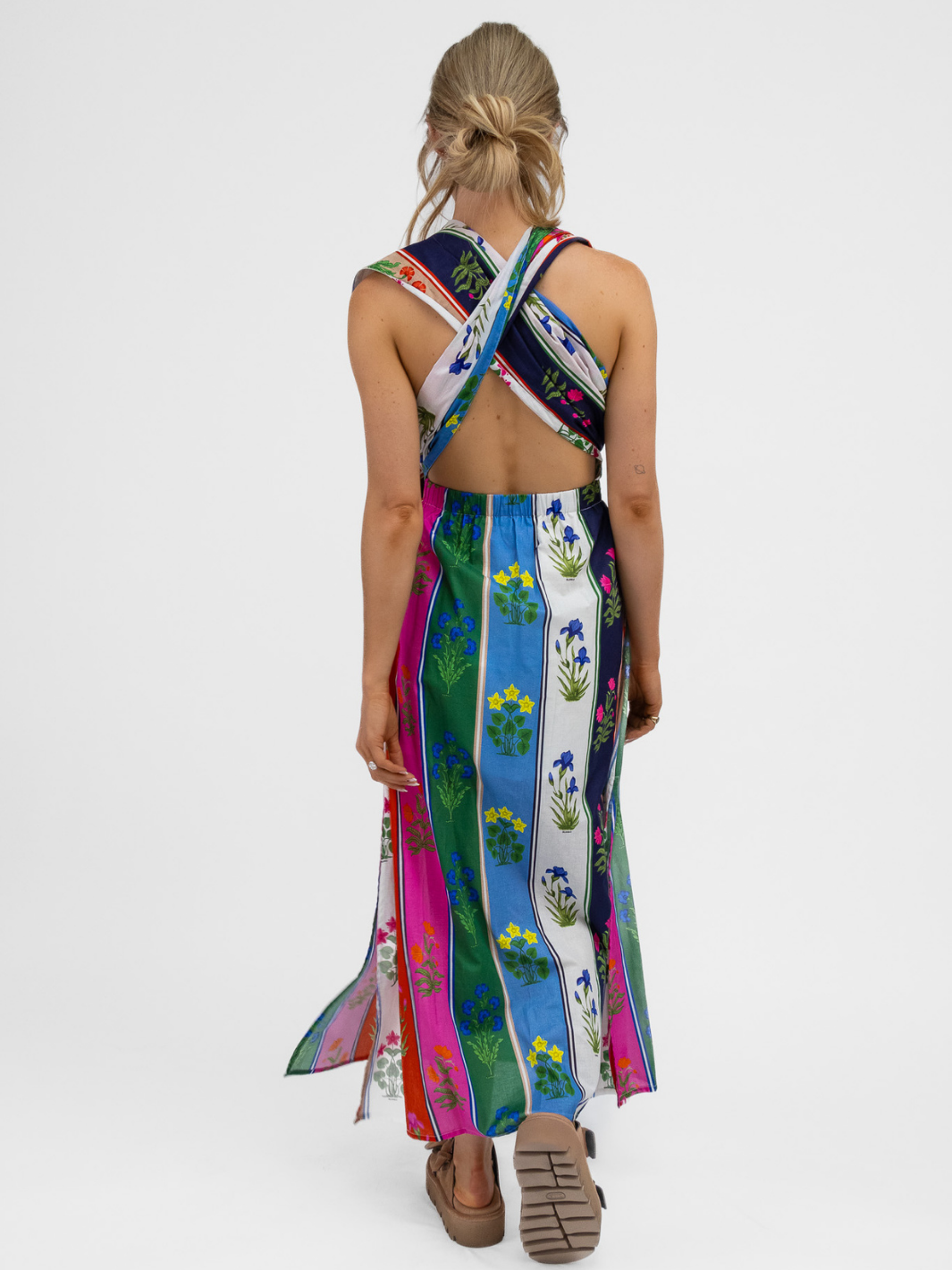 Vilagallo Dress Cruzado Cotton Dress In Flores Print From Vilagallo