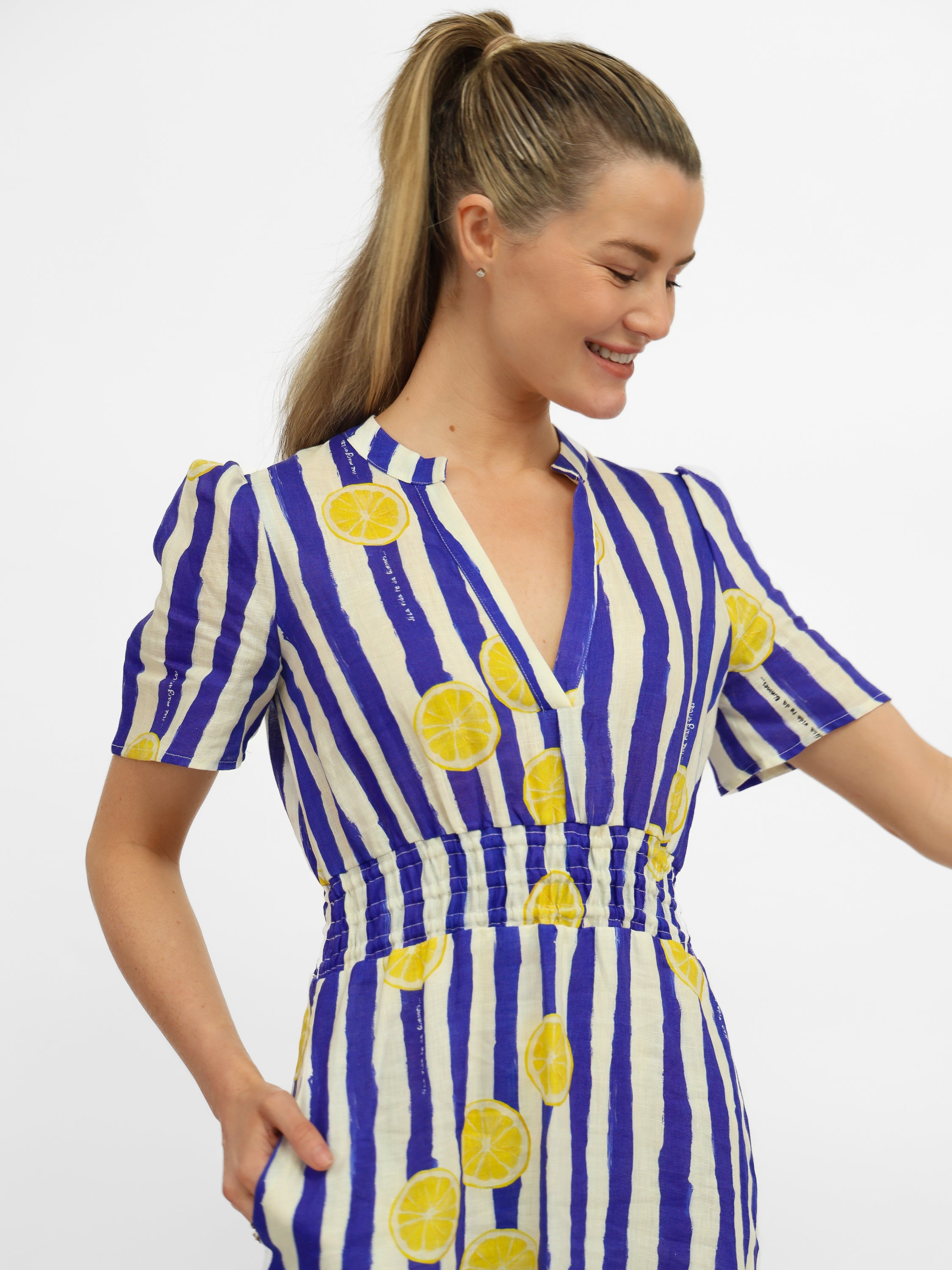 Vilagallo Dress Leila Striped Linen Dress