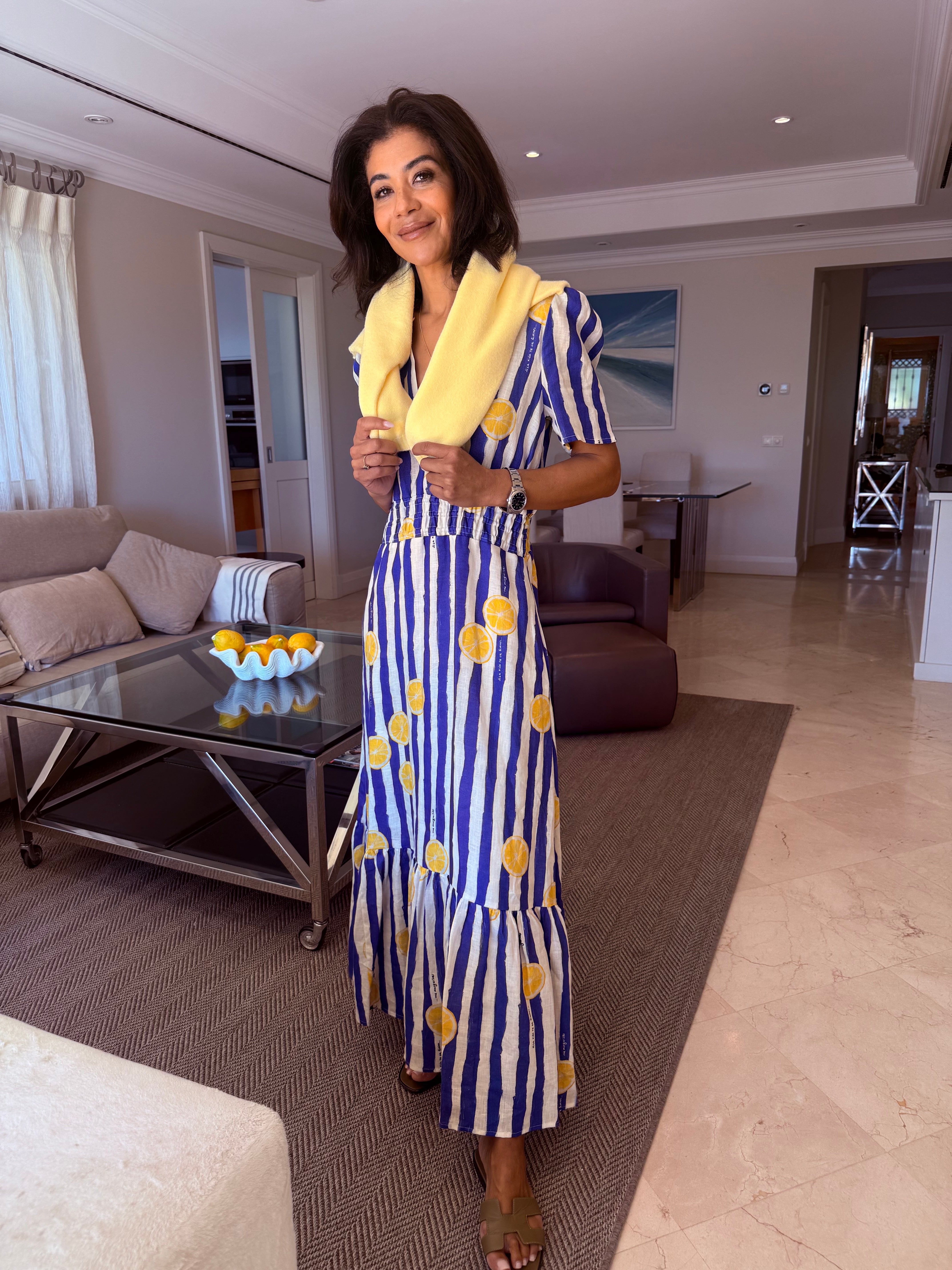 Vilagallo Dress Leila Striped Linen Dress