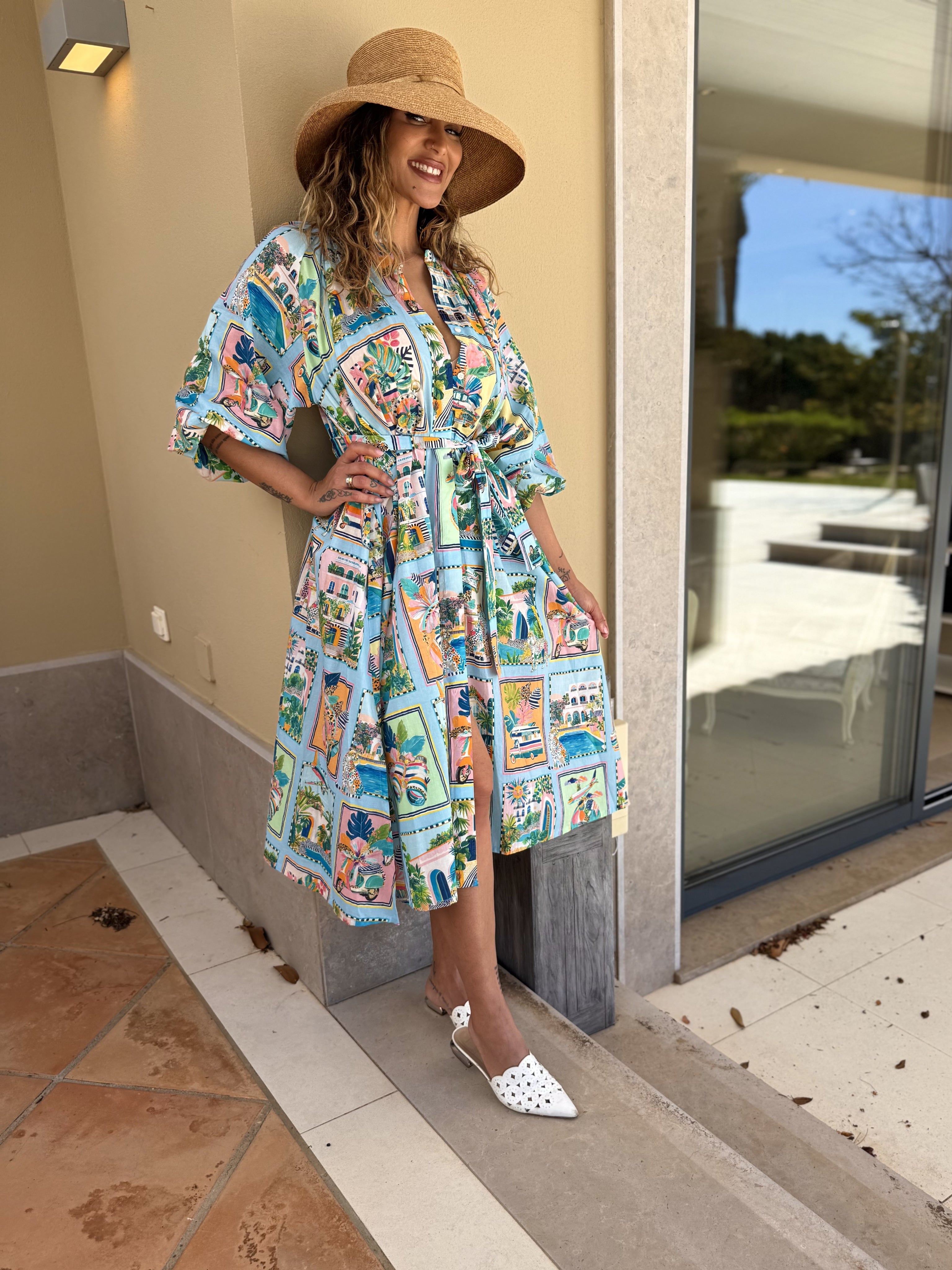 Vilagallo Dress Sole Voile Print Dress