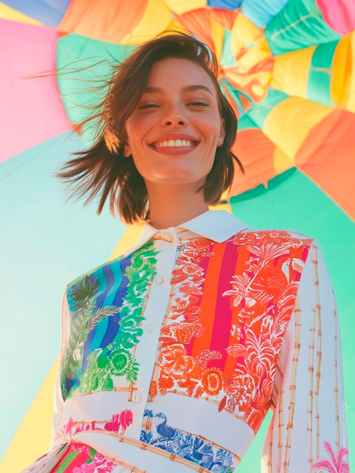 Vilagallo Dress Stina Belted Maxi Shirt Dress in Toucan Print