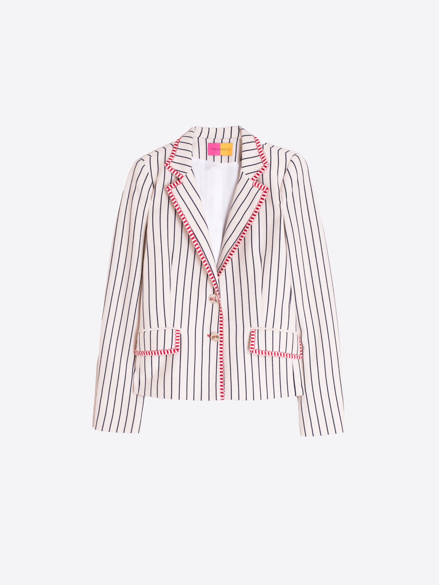 Vilagallo Jacket Nuria Pinstripe Blazer in Cream