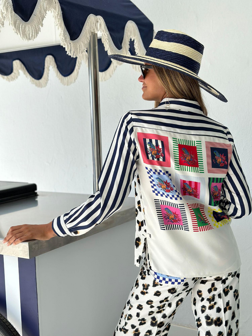 Vilagallo Shirt Leopard Multi Print Shirt From Vilagallo