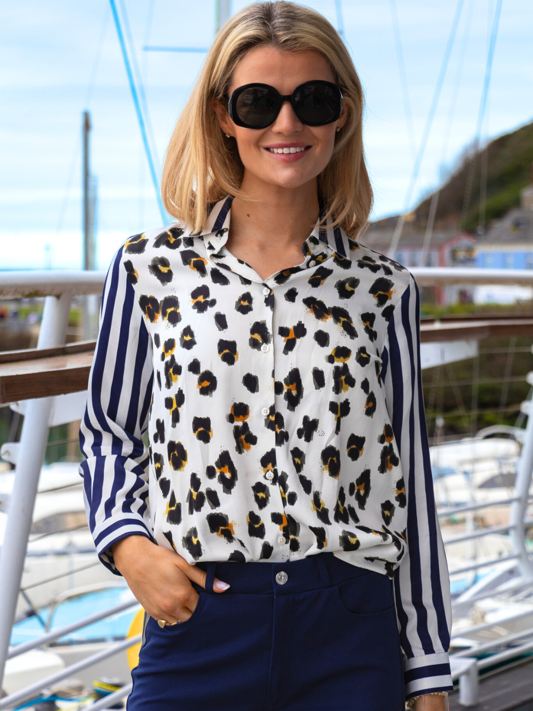 Vilagallo Shirt Leopard Multi Print Shirt From Vilagallo