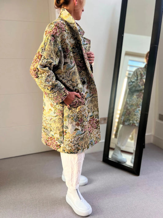 tapestry embroidered glamorous coat