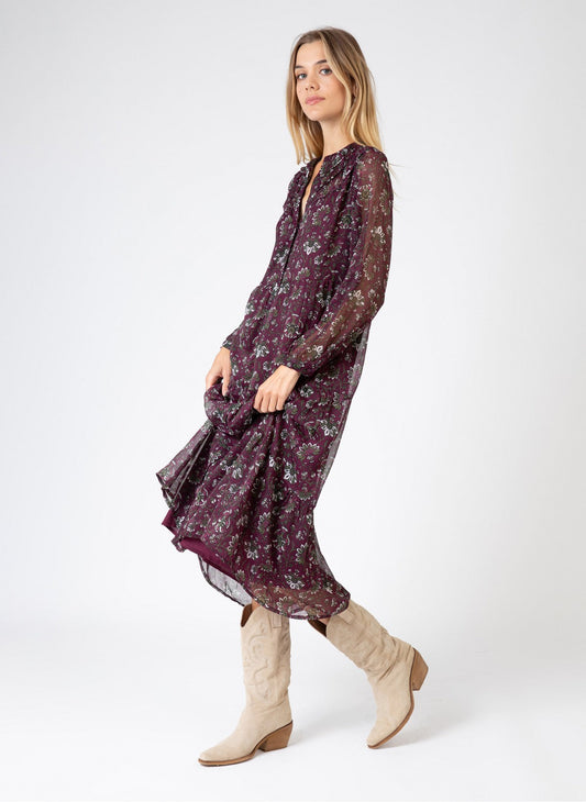 Ange Dress Ange Aliza Midi Dress in Mulberry Forest Print