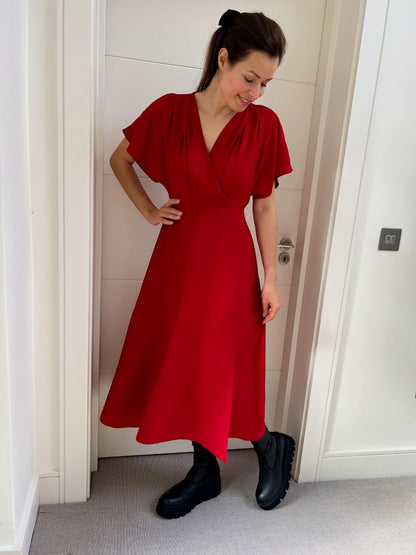 Ange Dress Ange Melissa Wrap Dress in Crimson Red