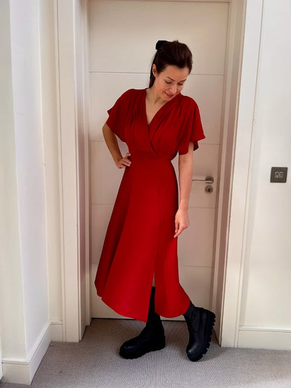 Ange Dress Ange Melissa Wrap Dress in Crimson Red