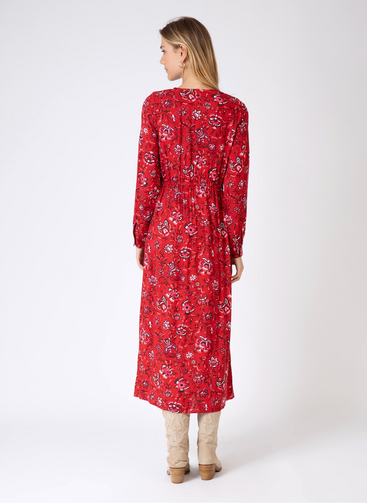 Ange Dress Ange Olivia Midi Dress in Red Floral