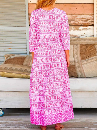 Aspiga Dress Mykonos Maxi Dress in White/Pink