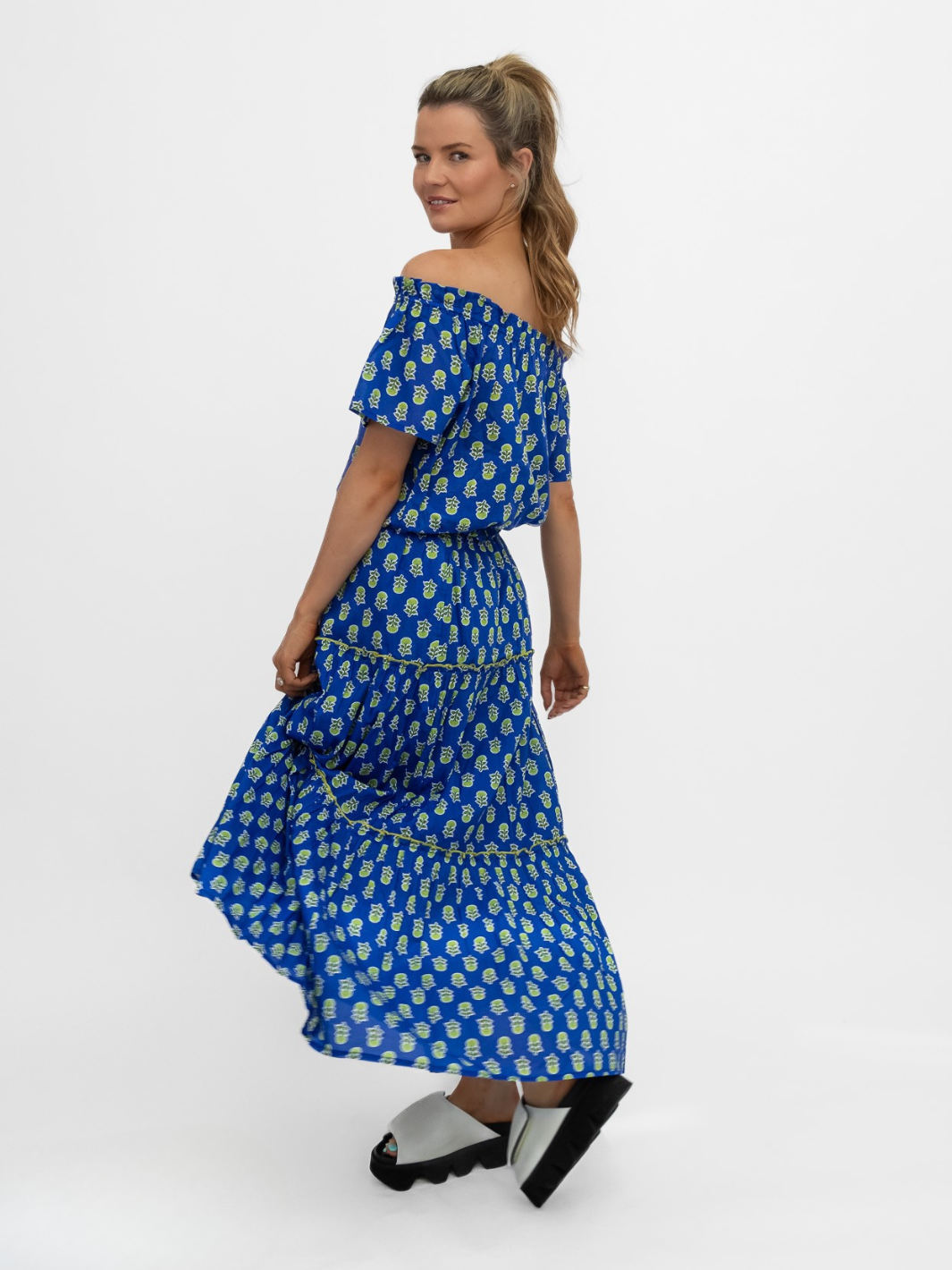 Aspiga Top Ilana Printed Organic Cotton Top in Blue/Green