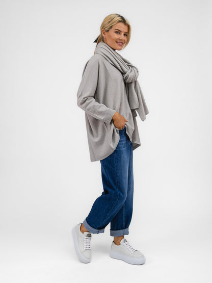 Cashmere By Kate Knitwear One Size Cashmere By Kate Travel Wrap In Maison Grey