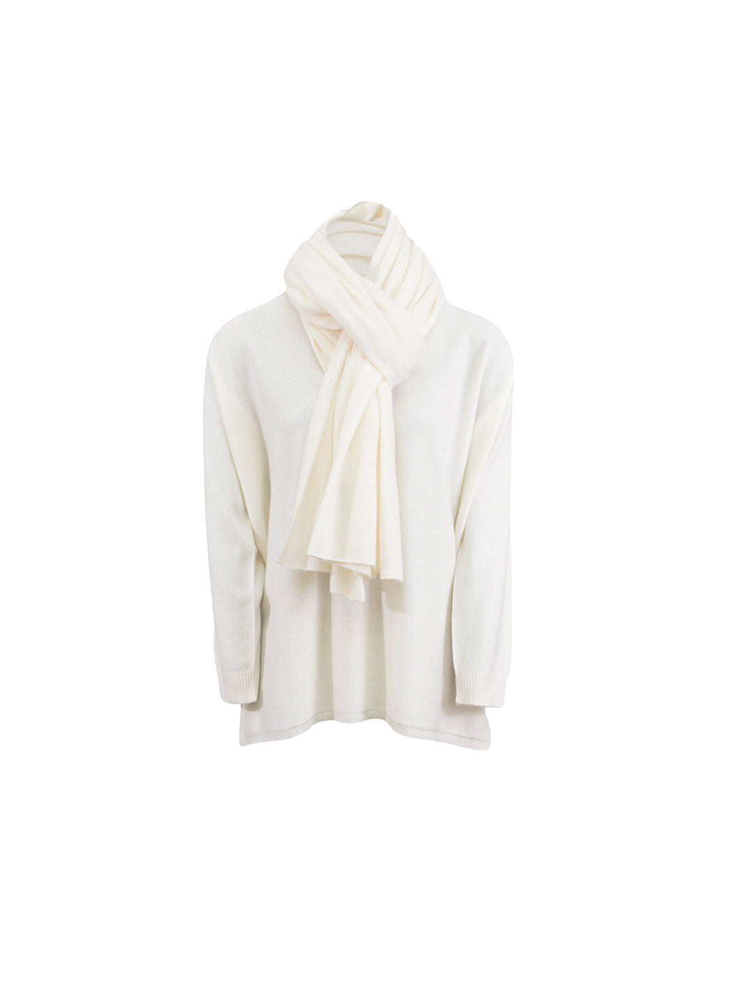 Cashmere By Kate Knitwear One Size Cashmere By Kate Travel Wrap In Soft Cream