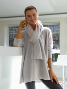 Cashmere By Kate Knitwear One Size Cashmere By Kate V Neck Oversize Sweater In Maison Grey