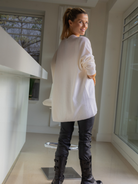 Cashmere By Kate Knitwear One Size Cashmere By Kate V Neck Oversize Sweater In Soft Cream